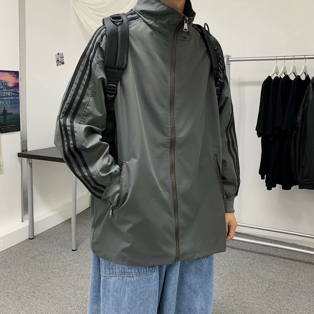 Áo Khoác Bóng Chày Cổ Đứng Phong Cách Hàn Quốc Cho Nam