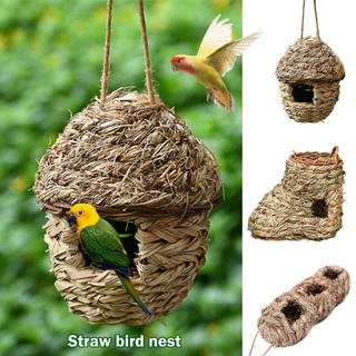 Chuồng Cỏ Treo Chim Với 3 Lỗ Bằng Tay Dệt Hình Dạng Tổ Chim Chim Thoải Mái Môi Trường Sống Ngoài Trời Cho Chim