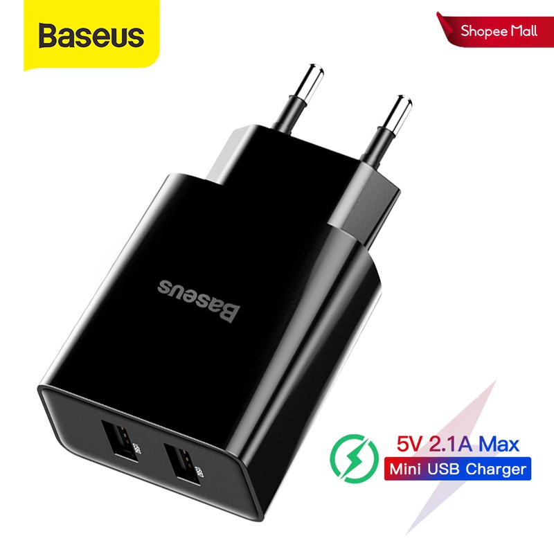 Cốc Sạc Mini Baseus 10.5W 5V 2A Chuẩn Anh Cho Iphone 11 Pro 8 Plus XS Max Samsung Xiaomi