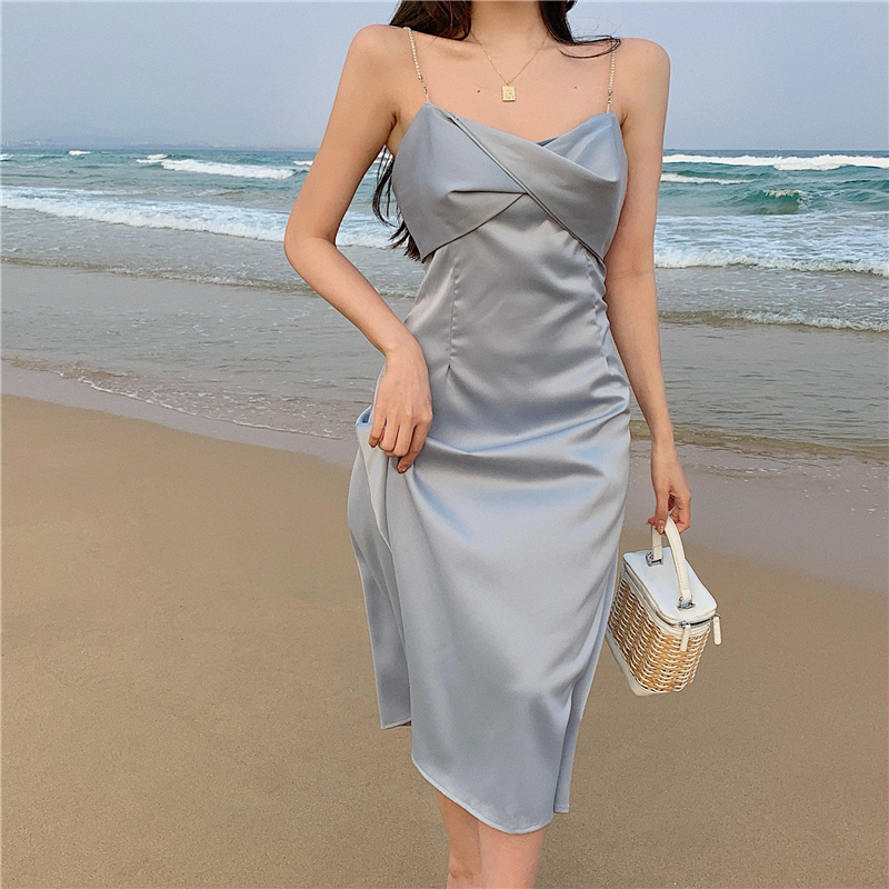 Đầm Maxi Chất Satin Không Tay Thời Trang Mùa Hè Cho Nữ | BigBuy360 - bigbuy360.vn