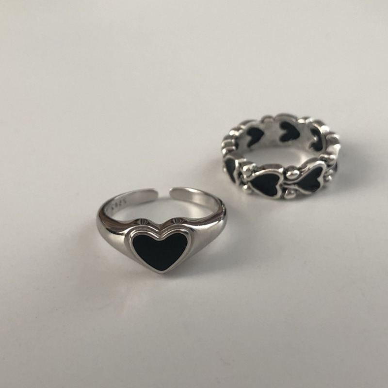 Nhẫn Đeo Tay Kim Loại Hình Trái Tim Kiểu Cổ Điển Cá Tính Dành Cho Nữ