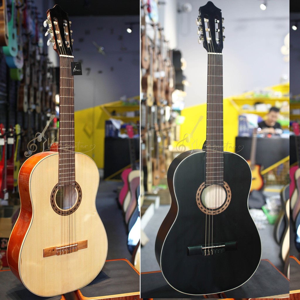 [Có size 3/4 mini] Đàn Guitar Classic VG-CEM Mặt Gỗ Thịt Có Ty Chỉnh - Tặng 12 Phụ Kiện- Vinaguitar Phân Phối Chính Hãng