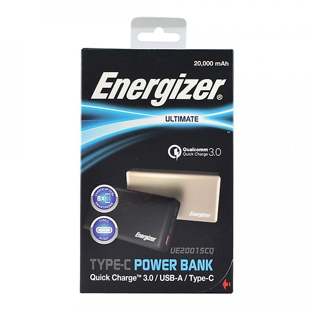 Pin Sạc Dự Phòng Energizer 20.000mAh Quickcharge Qualcomm 3.0 UE20015CQ - Hàng Chính Hãng