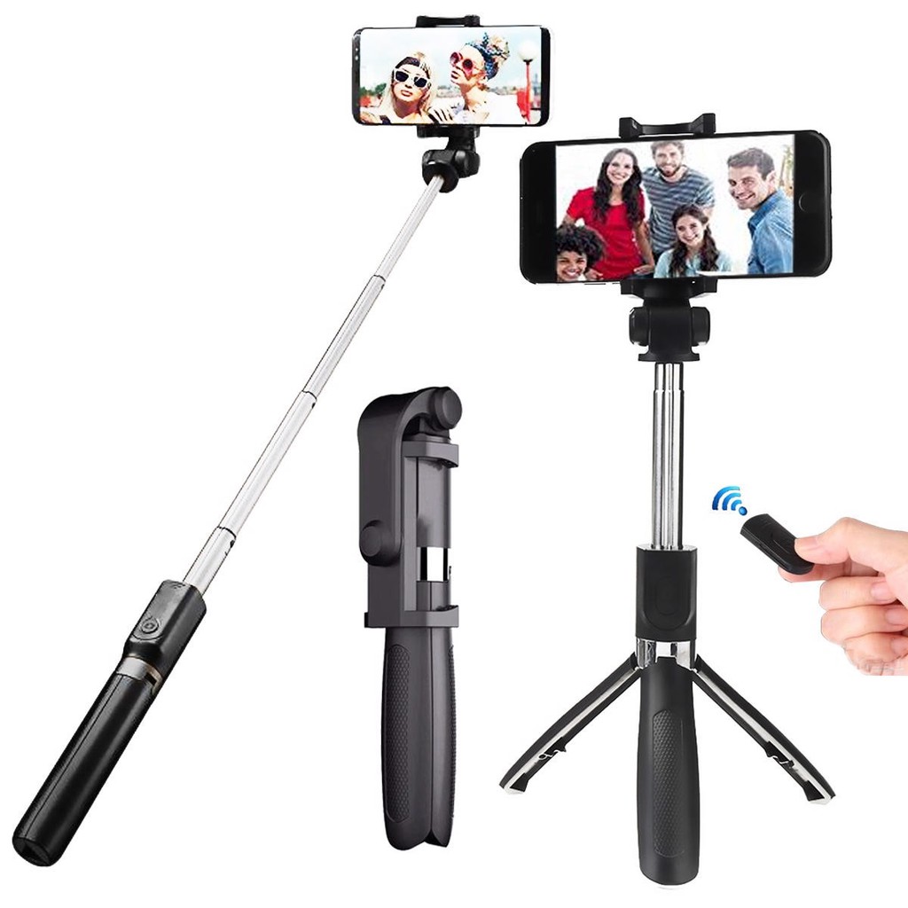 Gậy Tự Sướng Bluetooth Selfie Stick Tripod L01 Có Chân Chụp Ảnh Cao Cấp - Đen