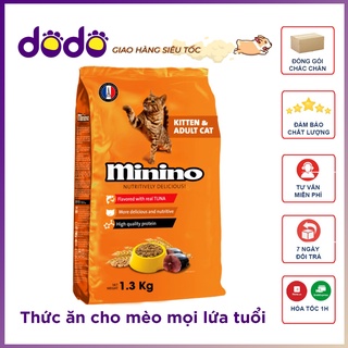 Thức ăn vị cá ngừ dành cho mèo mọi lứa tuổi - thức ăn cho mèo minino 1.3kg, hạt cho mèo minino