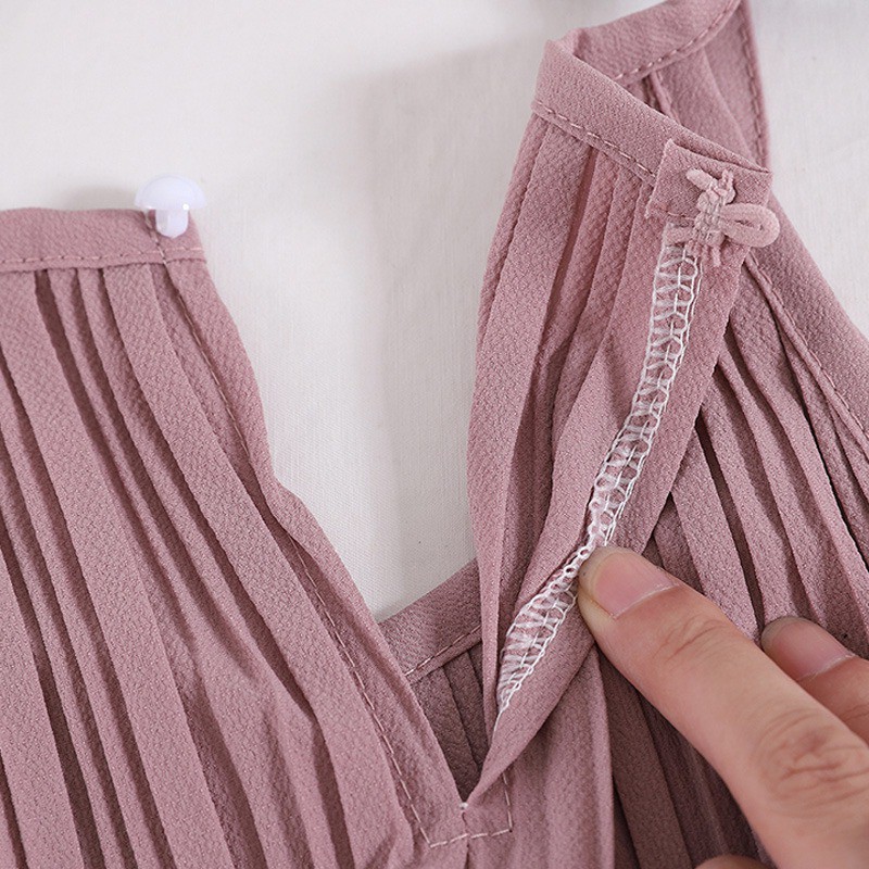 Women Chic Fashion Halter Sling Tops Wrinkle Tank Tops Cami