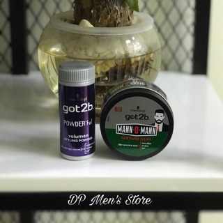 Combo bột tạo phồng - Sáp vuốt tóc Mann O Mann texture clay