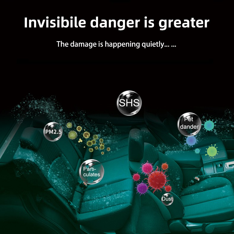 Máy lọc không khí xe hơi, lọc khói thuốc trong ô tô, phấn hoa, bụi mịn PM2.5, khử mùi hôi, không khí ô nhiễm - AF02