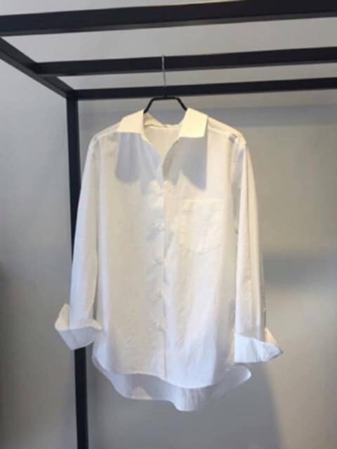 [UNISEX] Áo sơ mi trắng trơn tay dài basic