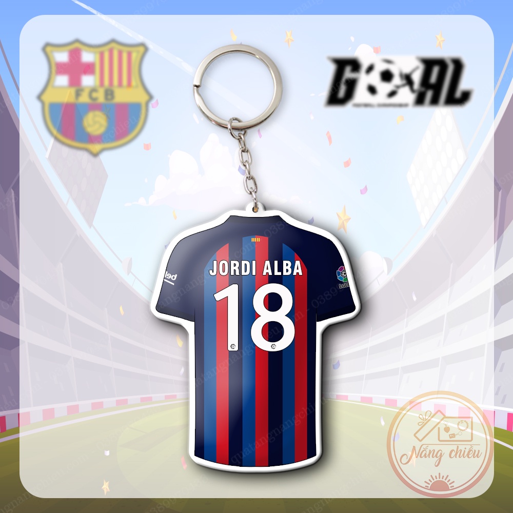 Móc Khóa Dày In Sắc Nét 2 Mặt, In Áo Đấu Câu lạc bộ bóng đá Barcelona ☘️MÓC KHÓA THẺ CẦU THỦ☘️