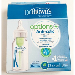 Set 3 bình sữa Dr Brown Options cổ hẹp 120ml, 250ml