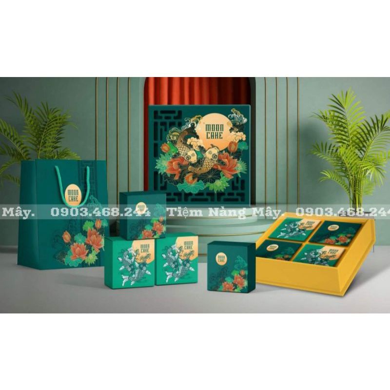 SET 3/5 BỘ Hộp đựng bánh trung thu 4 bánh 150g -250g