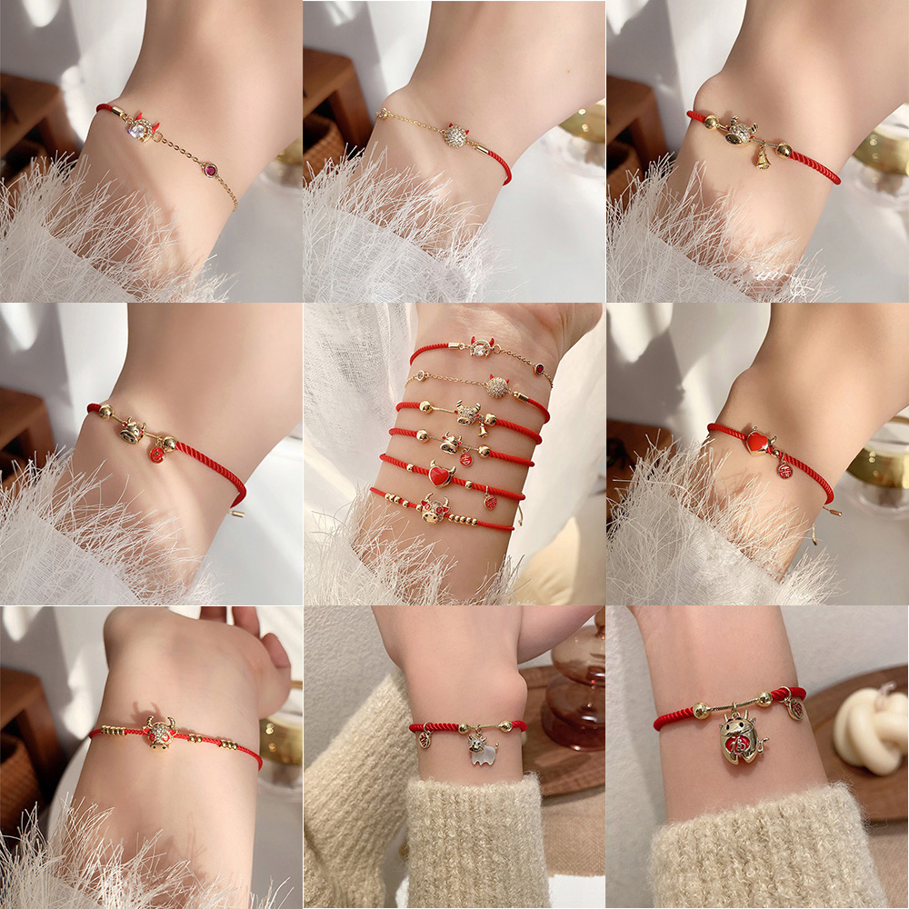 Vòng Tay Dây Bện Màu Đỏ May Mắn Cho Nữ
