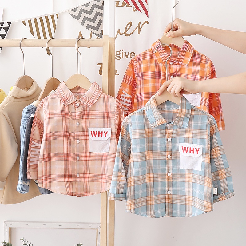 Áo Sơ Mi Kẻ Cho Trẻ Em, Áo Sơ Mi Dài Tay Cho Bé Phong Cách, Hiện Đại, Hàng Chất Lương Cao - Why