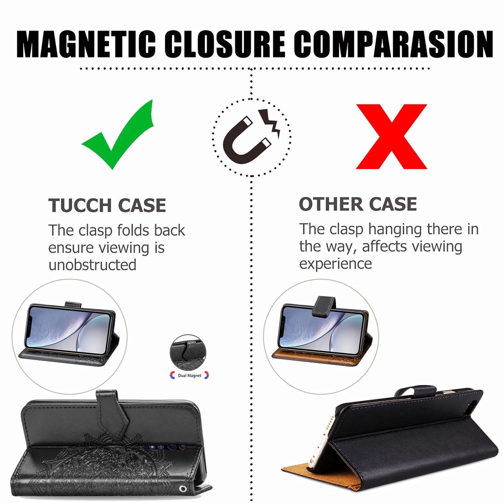 Bao da PU nắp lật dạng ví đựng thẻ và giá đỡ chuyên dụng cho OPPO Reno A Z Realme 6 C3 5 Pro Q | BigBuy360 - bigbuy360.vn