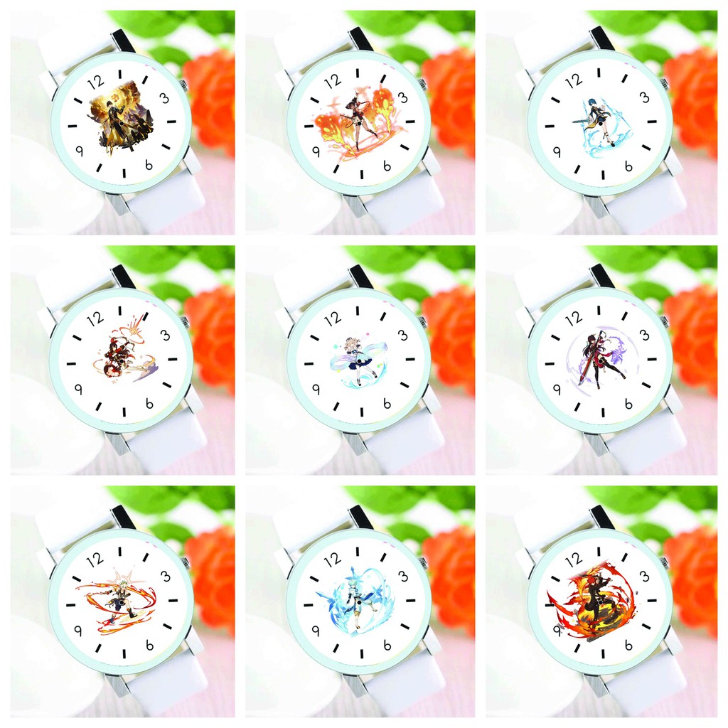 Đồng hồ đeo tay nam nữ GENSHIN IMPACT game anime chibi quà tặng dễ thương độc đáo xinh xắn thời trang