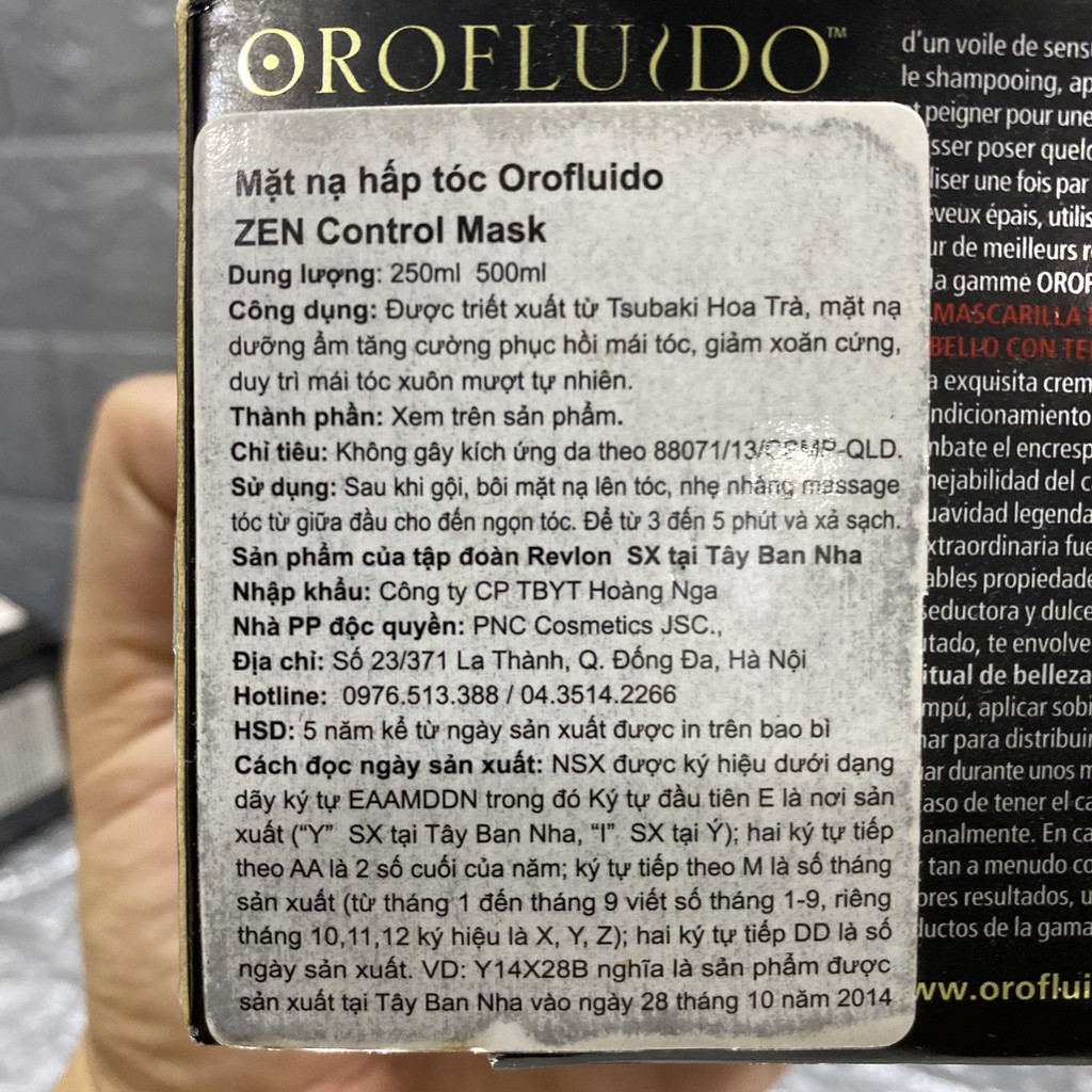 🇪🇸Orofluido🇪🇸 Hấp dưỡng ẩm sâu Orofluido Aisa Tsubaki Mask 250ml