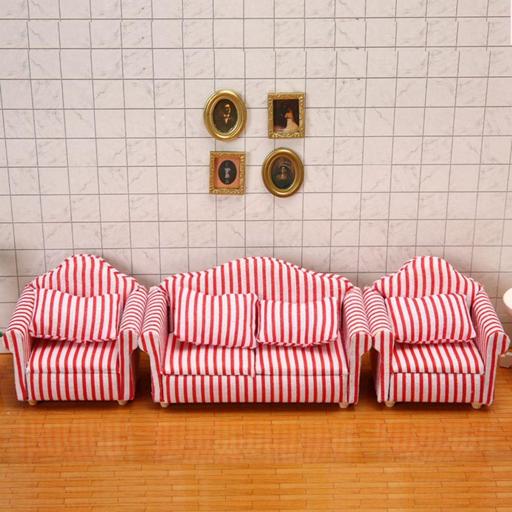 Mô Hình Ghế Sofa Mini Nhiều Kiểu Dáng Màu Cầu Vồng Trang Trí Cho Nhà Búp Bê 1:12