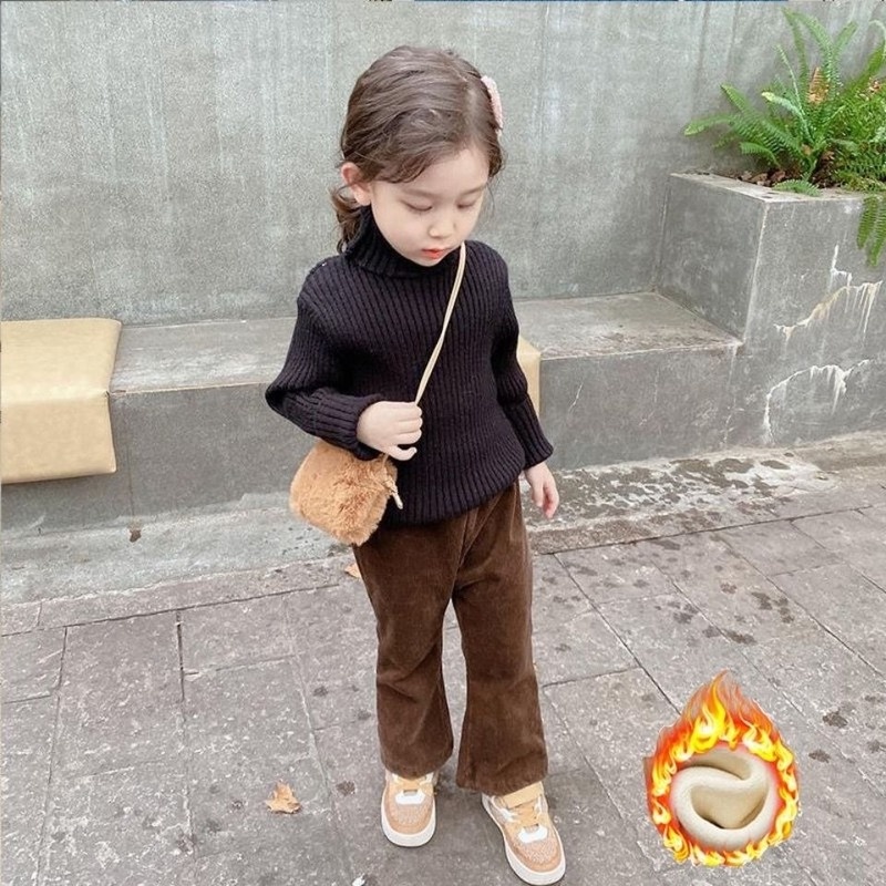 Quần Dài Ống Loe Phong Cách Phương Tây Thời Trang Thu Đông Cho Bé Gái