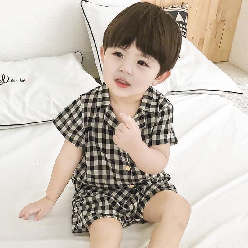 Bộ Bé Trai, Bộ Kẻ Thô Karo Cho Bé Trai