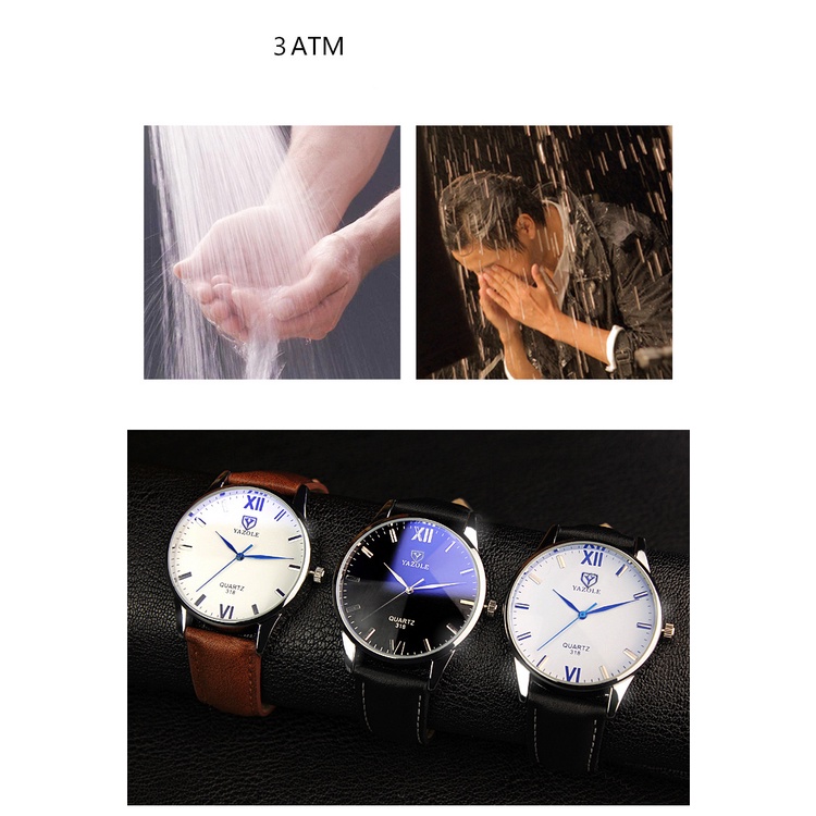 Đồng hồ nam dây da YAZOLE Y318 chính hãng thời trang công sở cao cấp máy nhật bền bỉ | BigBuy360 - bigbuy360.vn