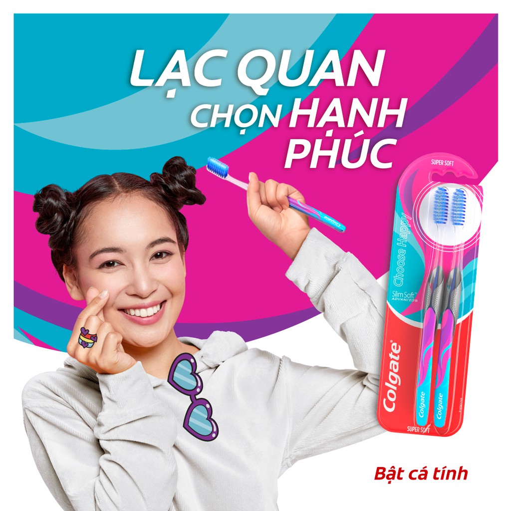 Bộ 2 bàn chải Colgate Slimsoft GenZ 4 cá tính - Choose Happy