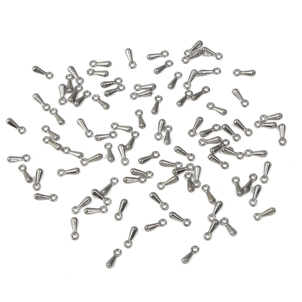 Set 100 đầu nối cuối hình giọt nước cỡ 2x7mm dùng để làm vòng tay/vòng cổ