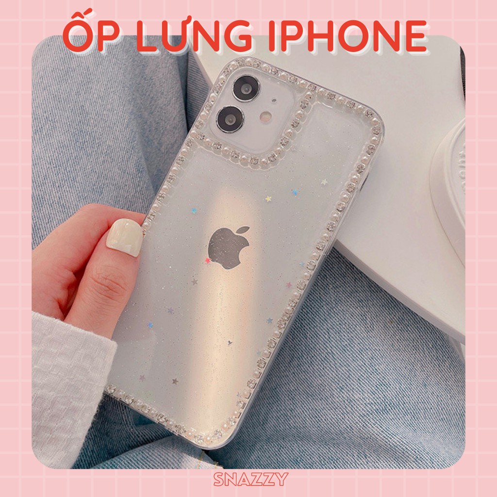 Ốp lưng Iphone Silicon cao cấp đính đá lấp lánh