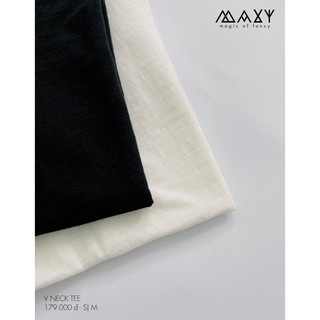 Áo thun nữ cổ tim form rộng v neck basic tee Maxy Workshop