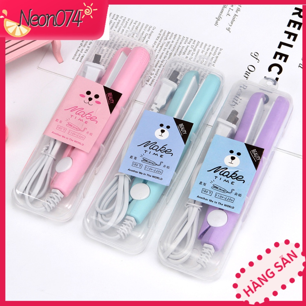 [Hàng mới về] Máy ép tóc mini nhỏ gọn tiện lợi đa năng bỏ túi cho học sinh 220V neon074