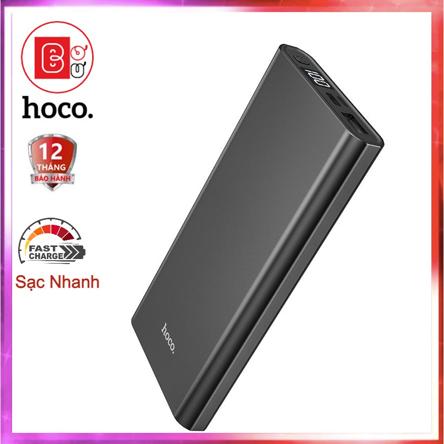 Sạc Dự Phòng Hoco j68 10.000mah 10W hỗ trợ sạc nhanh 2.1A có màng hình Led Pin Sạc dự Phòng Dự Phòng-Bơ Bư