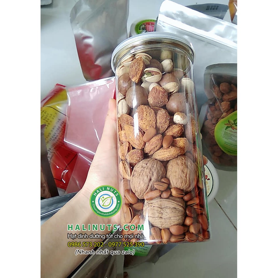 Mua 1 được 6 - Mixed Nuts 6 loại hạt còn vỏ 500g Macca, Óc Chó, Hạnh Nhân, Hạt Thông, Hạt Hồ Đào, Hat Dẻ Cười