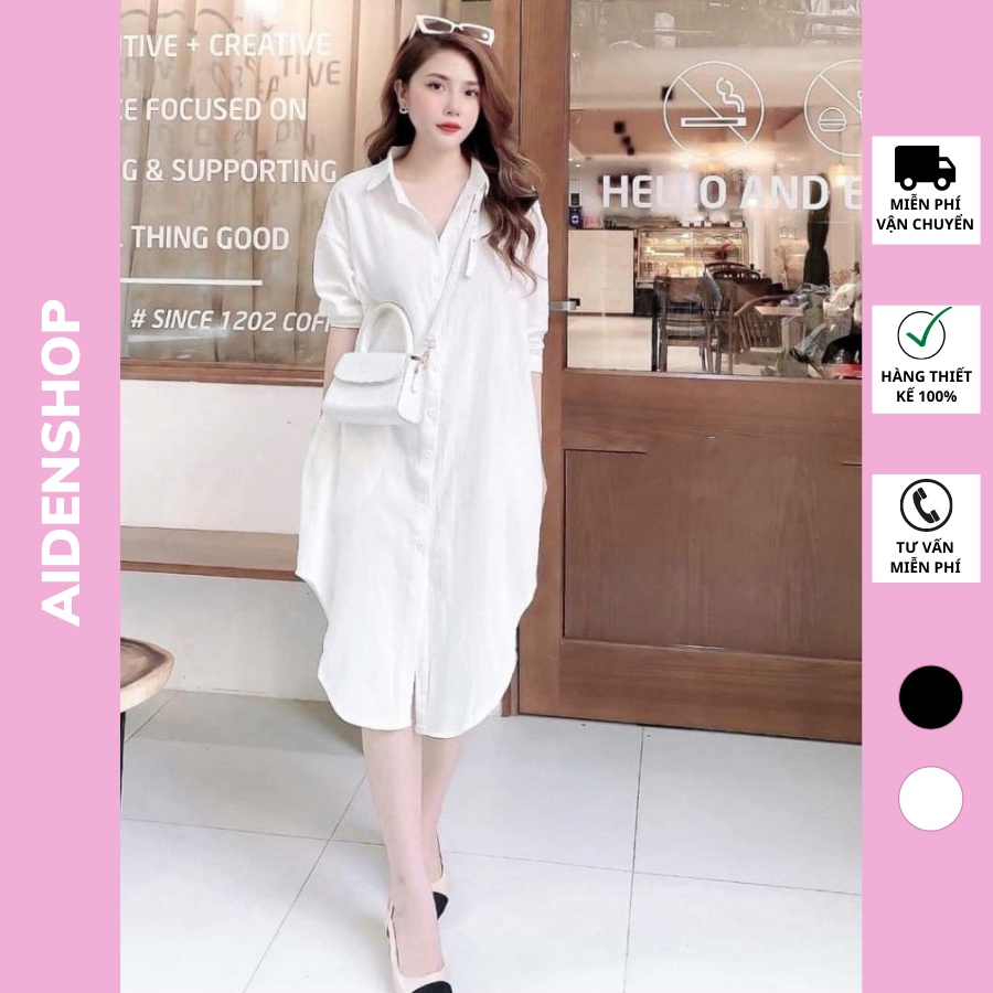 Váy bầu thời trang sơ mi Aidenshop đầm bầu thiết kế đẹp