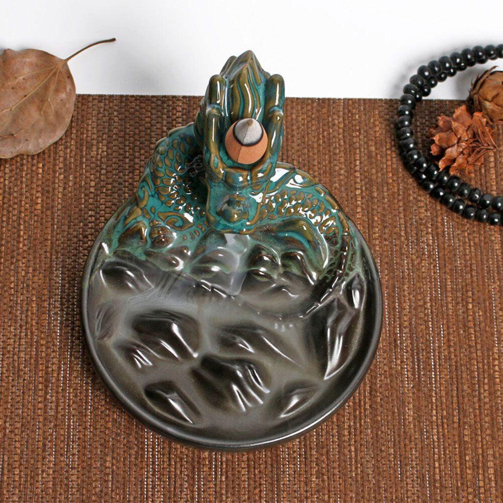 Thác Khói Trầm Hương Bằng Sứ Thủ Công Tinh Xảo Có Giá Đỡ