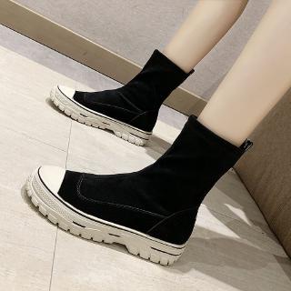[Mã FSS09JAN hoàn 20% XU đơn từ 0đ]Giày Boot Nữ Cổ Ngắn Đế Dày Thời Trang