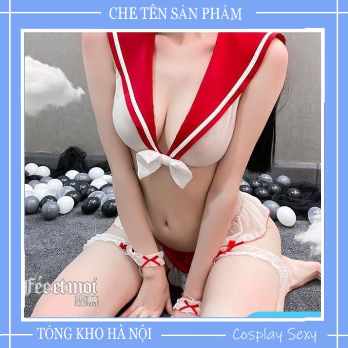Bộ Đồ Ngủ Cosplay Sexy Nữ Sinh Xuyên Thấu, Váy Ngủ Thủy Thủ Voan Thun Lưới 3 Điểm - Hàng Cao Cấp - mã TTV006 TKVN | BigBuy360 - bigbuy360.vn