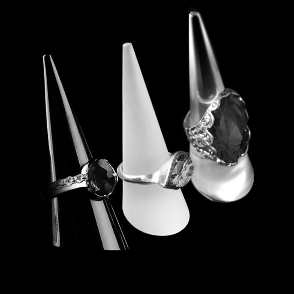 DANILO Kệ Trưng Bày Nhẫn Hình Nón Màu Trắng Đen Độc Đáo