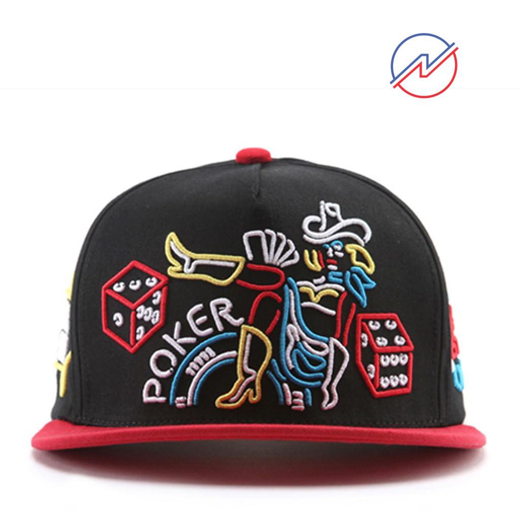 Mũ nón lưỡi trai vành ngang snapback PREMI3R Neon Poker nhiều màu nam nữ