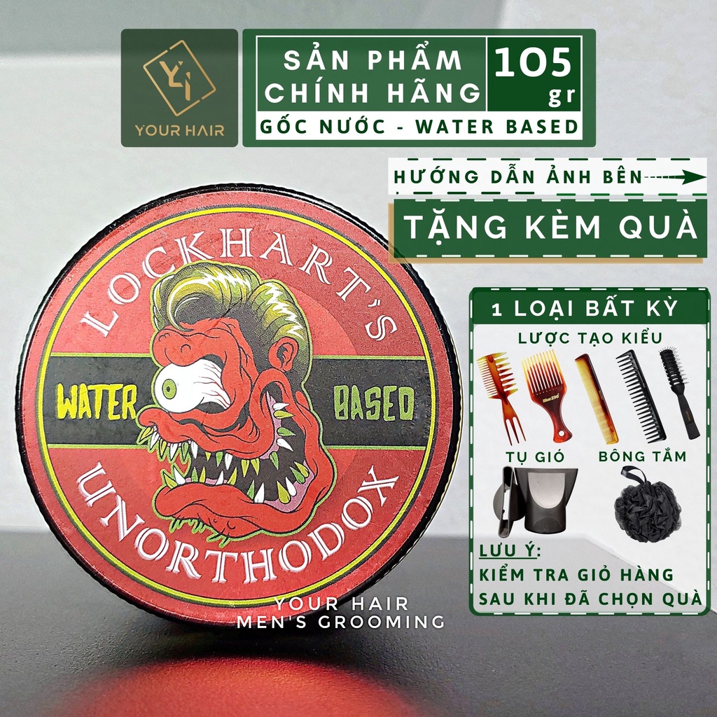 Pomade tạo kiểu Lockhart's Unorthodox WB Goon Grease - 105 gram | Gốc nước - Water Based