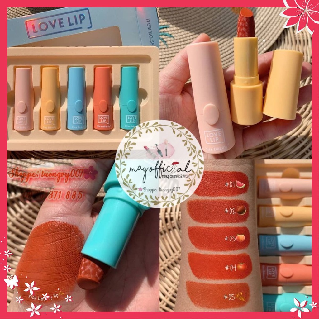 HOT Set 5 cây son LOVE LIP của KISS BEAUTY