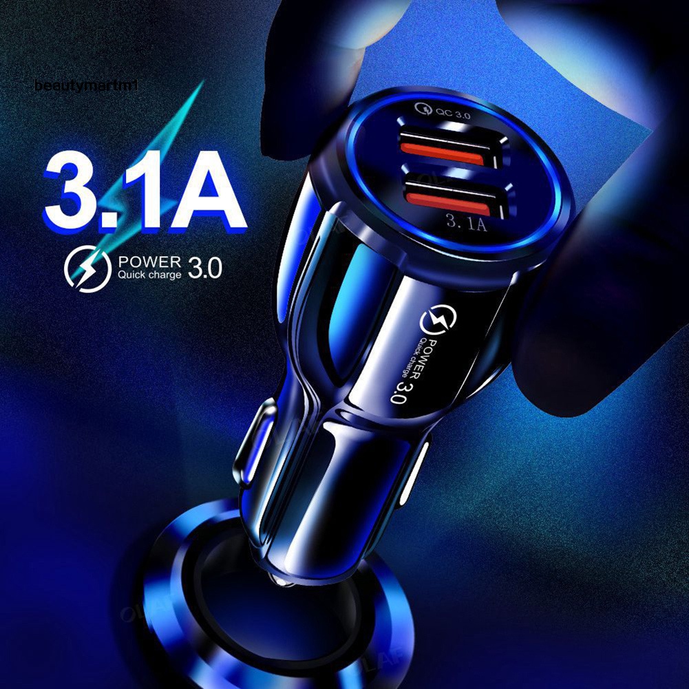 (Shop Amart) Củ Sạc Nhanh QC3.0 Cổng USB 3.1A Cho Xe Ô Tô
