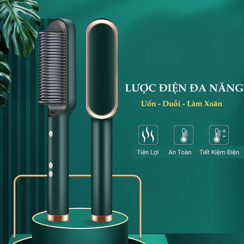 Lược Điện Chải Tóc Tạo Kiểu Chuyên Nghiệp - Kiêm Máy Uốn - Duỗi - Ep Tóc