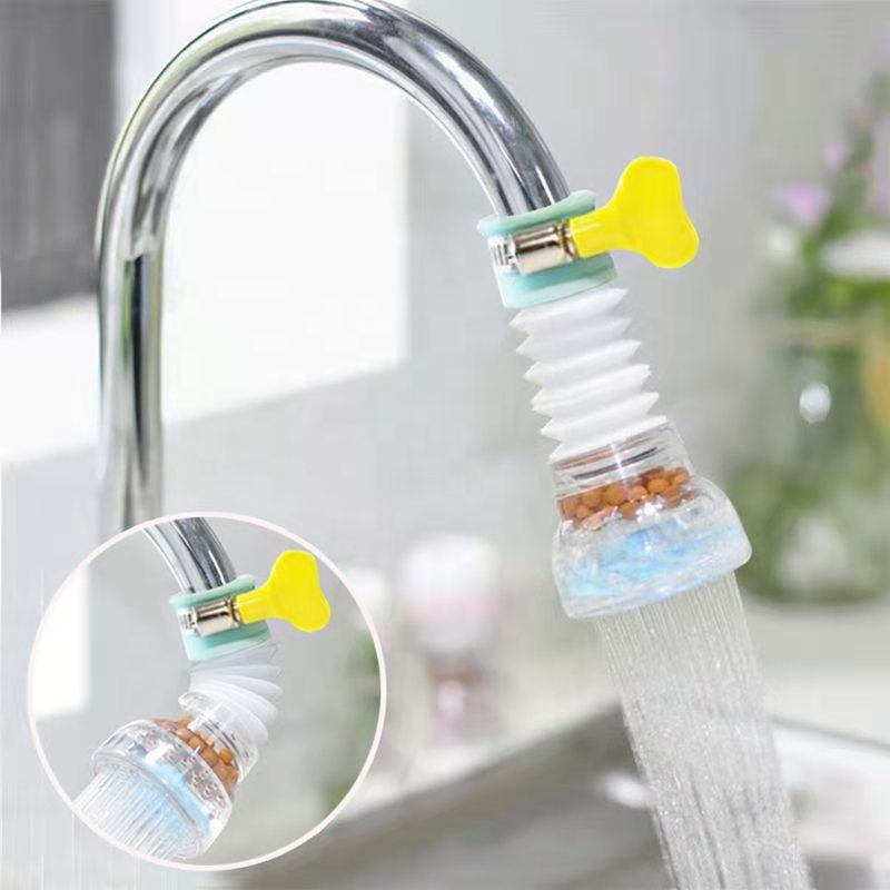 Đầu vòi tăng áp, đầu lọc nước gắn vòi trực tiếp có hạt lọc nano kháng khuẩn kết hợp cánh quạt mini tăng áp lực nước