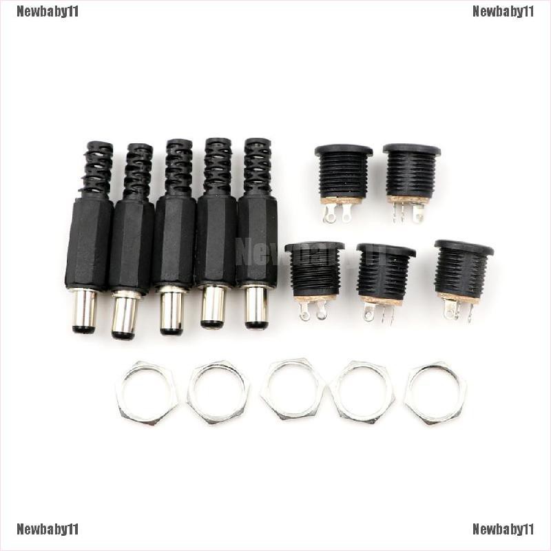 Set 10 đầu nối phích cắm và lỗ cắm chuyển đổi DC 5.5mmx2.1mm chuyên dụng