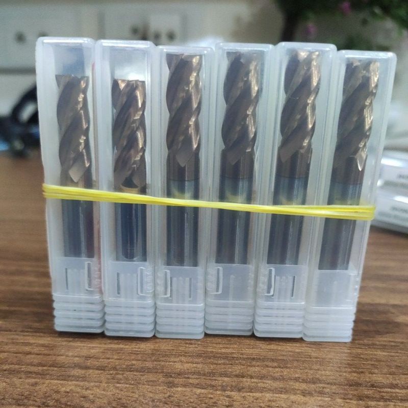 Dao phay hợp kim 55HRC 4me 8mm-10mm-12mm - Gia công thép thường S45c,SS400,CT3