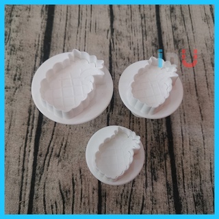 HCM - Bộ 3 khuôn nhấn cookies hình trái Thơm Dứa CA70 làm bánh quy, làm fondant