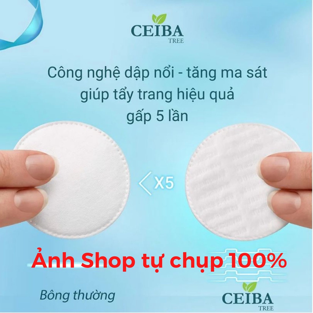 Bông Tẩy Trang Hữu Cơ Organic Ceiba Tree Chất Liệu 100% Cotton 80 miếng, 120 miếng, 140 miếng BTT388