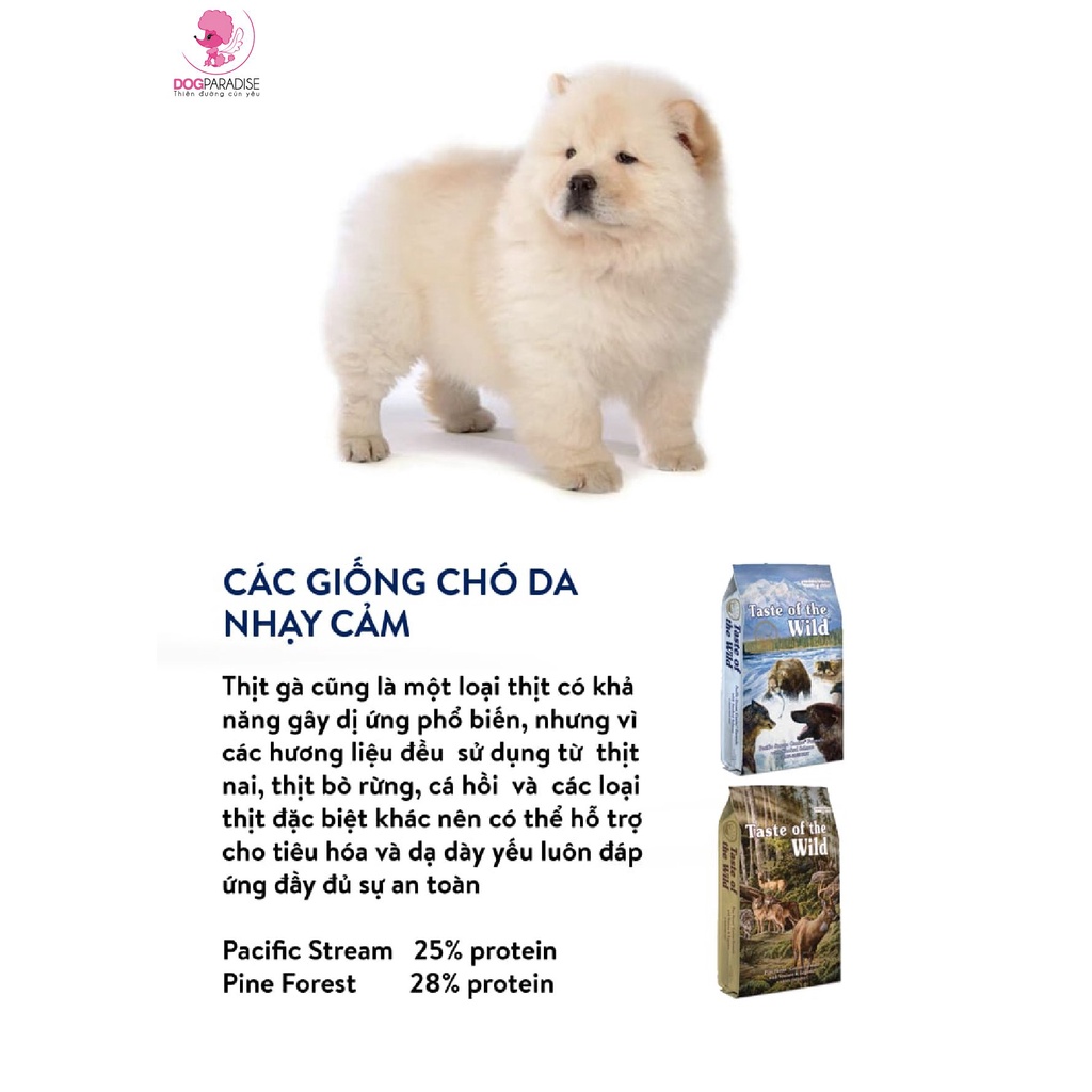 Thức ăn cho chó vị cá hồi 12.2kg Pacific Stream TASTE OF THE WILD - Dog Paradise