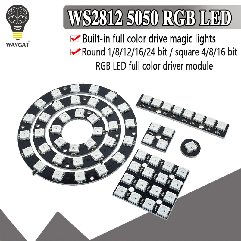 Mô Đun Đèn Led Ws2812 Ws2812B Ws 2811 5050 Rgb 5v 1bit 4bit 8bit 12bit 16bit 24bit