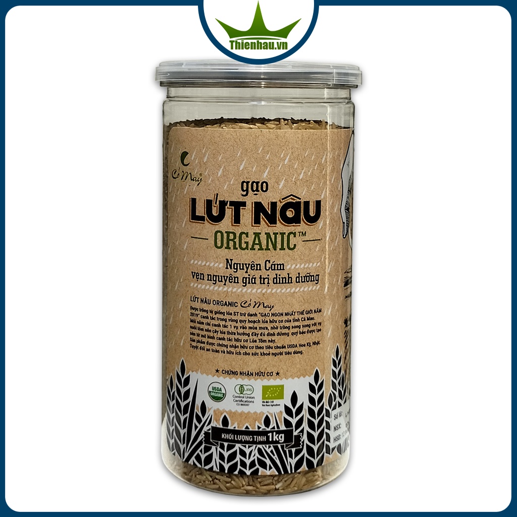 Gạo lứt nâu hữu cơ nguyên cám Cỏ May 1kg